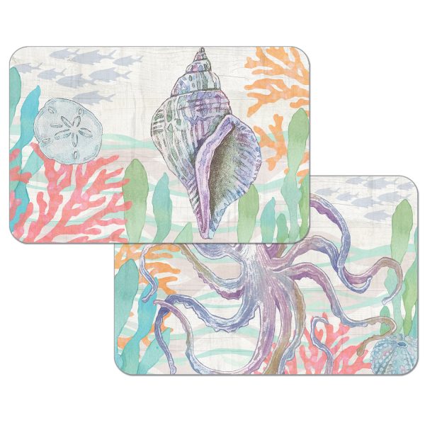 ! 4 Beach Coastal Plastic Placemats Salt And Sea ! 4 Beach Coastal Plastic Placemats Salt And Sea